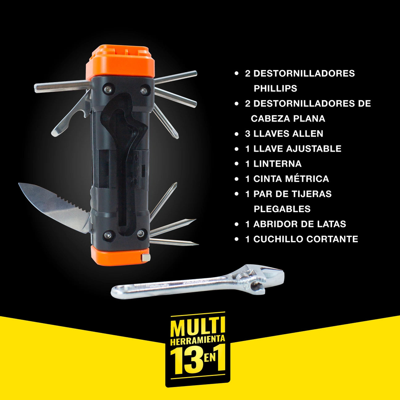 LINTERNA MULTIFUNCIONAL 13 HERRAMIENTAS EN 1