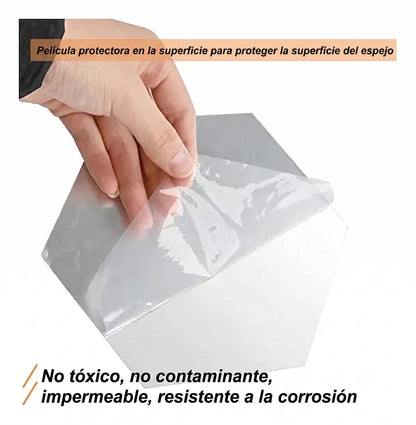 Espejo Hexagonal Decoracion 12 lámina 3D