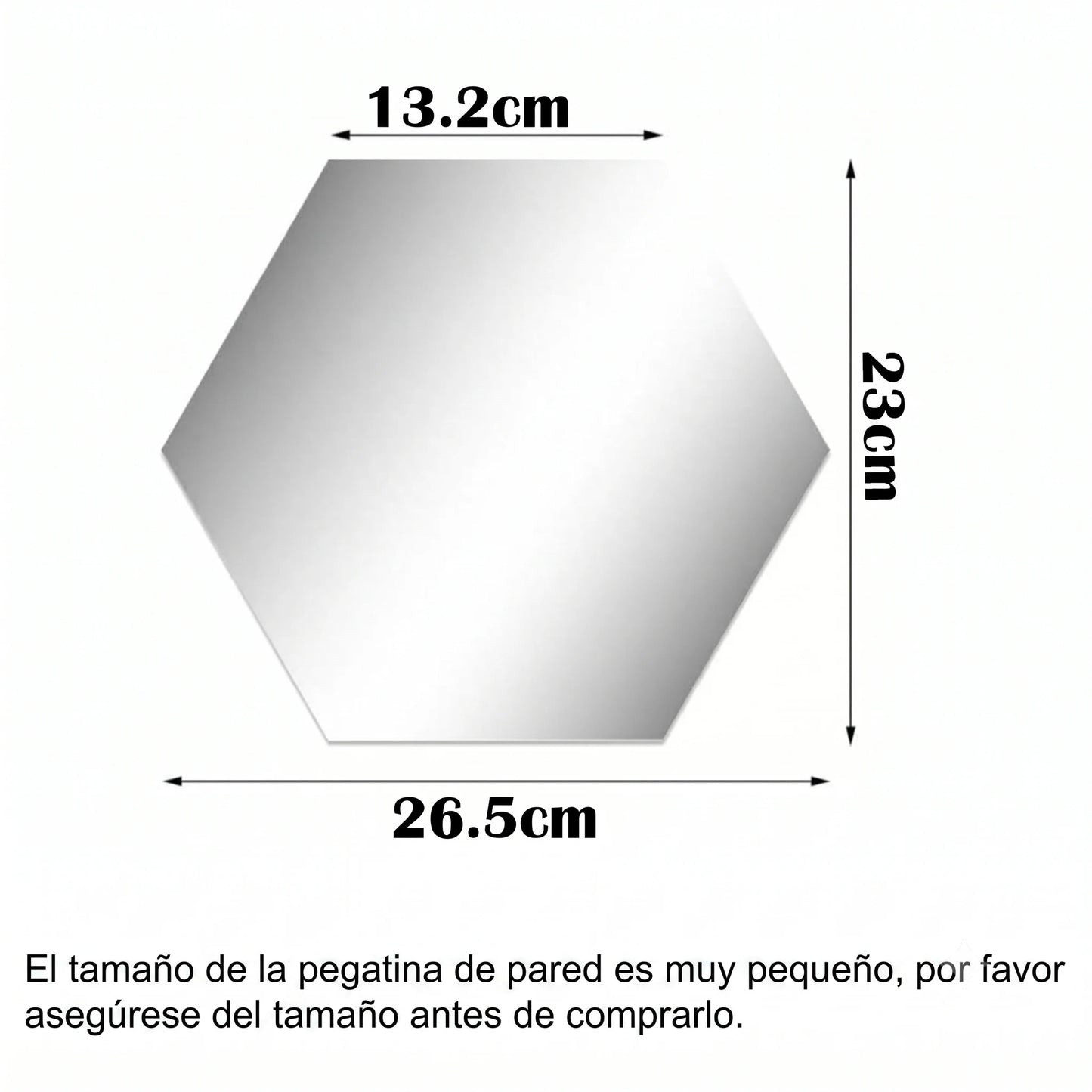 Espejo Hexagonal Decoracion 12 lámina 3D