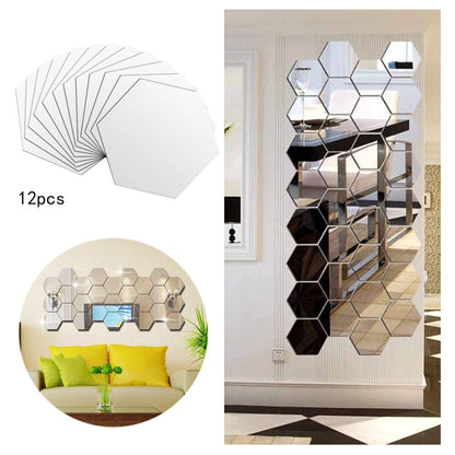 Espejo Hexagonal Decoracion 12 lámina 3D